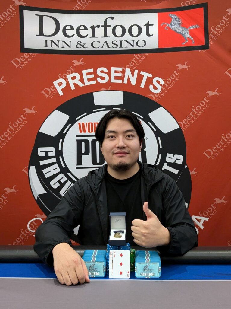 Alex Liu after winning the WSOP-C Aug Calgary 2024 Main Event