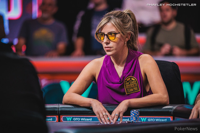 Kristen Foxen is the last woman standing in the Main Event with the fifth -best stack going into Day 8