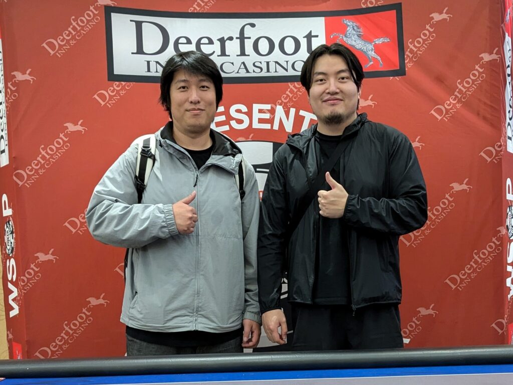 Alex Liu with friend after his big win in the WSOP-C Calgary Aug 2024 Main Event