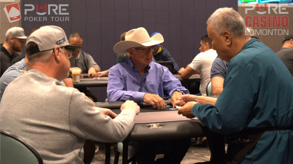 "Cowboy" Ron Giles is one of the most recognizable faces in the crowd, and he comes by the white hat legitimately. Giles is a life-long Alberta rancher & one of the most positive regulars at the local poker tables.