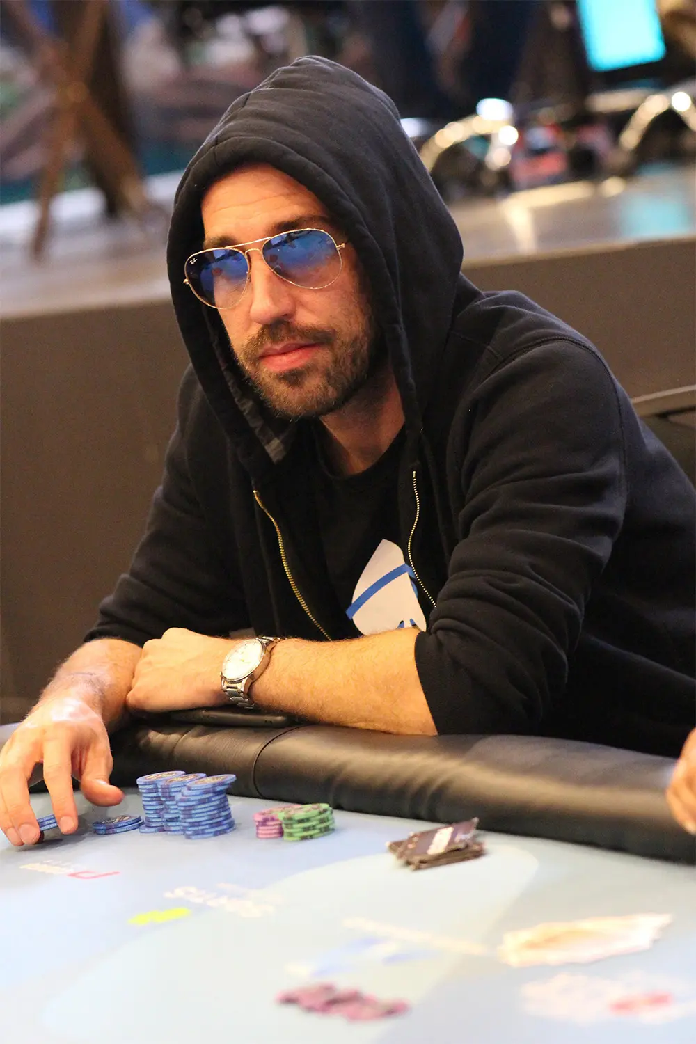 Andraž Menegalija in Day 3 of the PGAT Main Event at Sortis Casino Panama