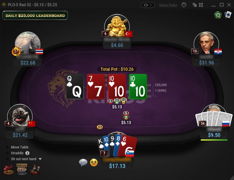 Brand New PLO-5 Cash Games & N-Stack Tournaments on GGNetwork