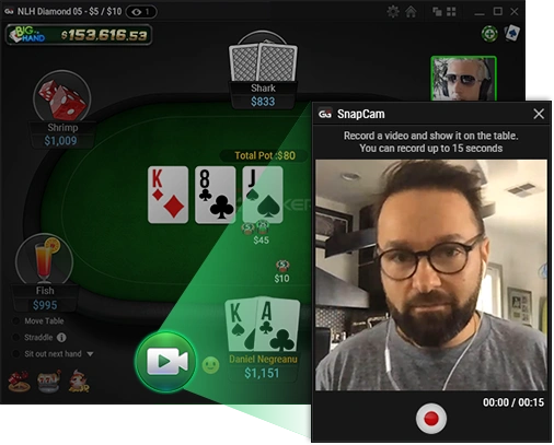 GGNetwork introduces the new SnapCam for video communication with other players at the table